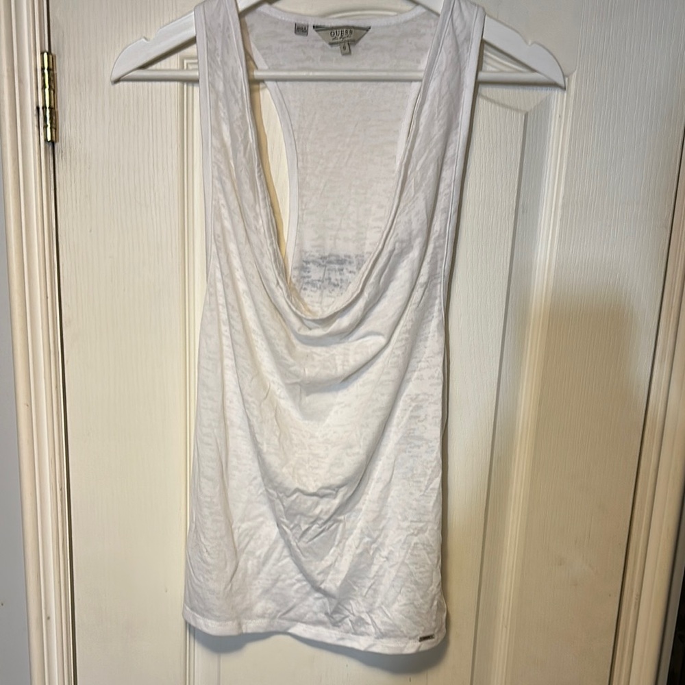 Women’s Guess White Tank Top with Modern Style Size S